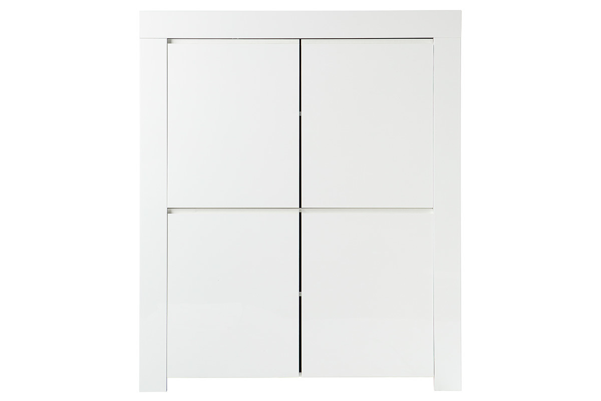 Buffet design carr� 4 portes laqu� blanc ERIA