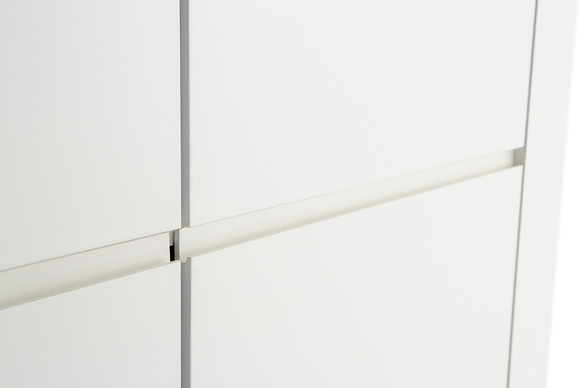 Buffet design carr� 4 portes laqu� blanc ERIA