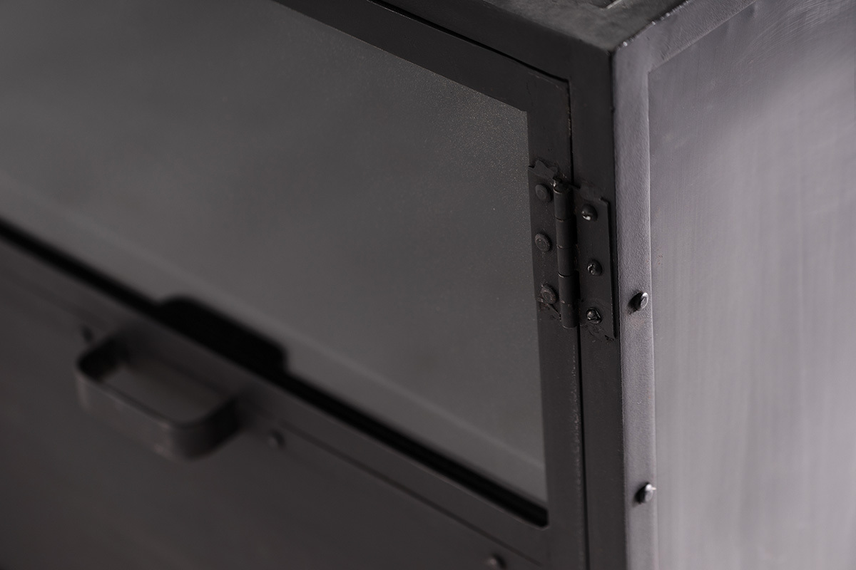 Buffet design en m�tal noir 3 portes L180 cm FACTORY