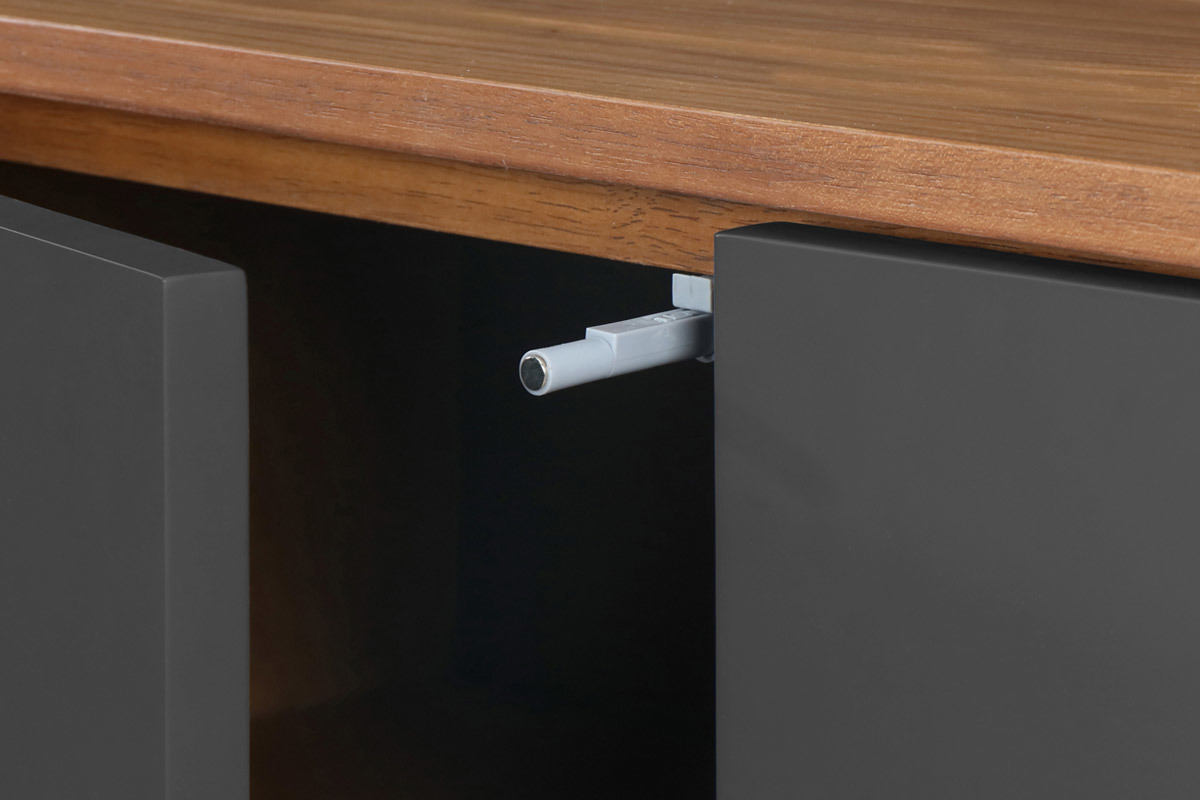 Buffet design gris anthracite et noyer NEELA