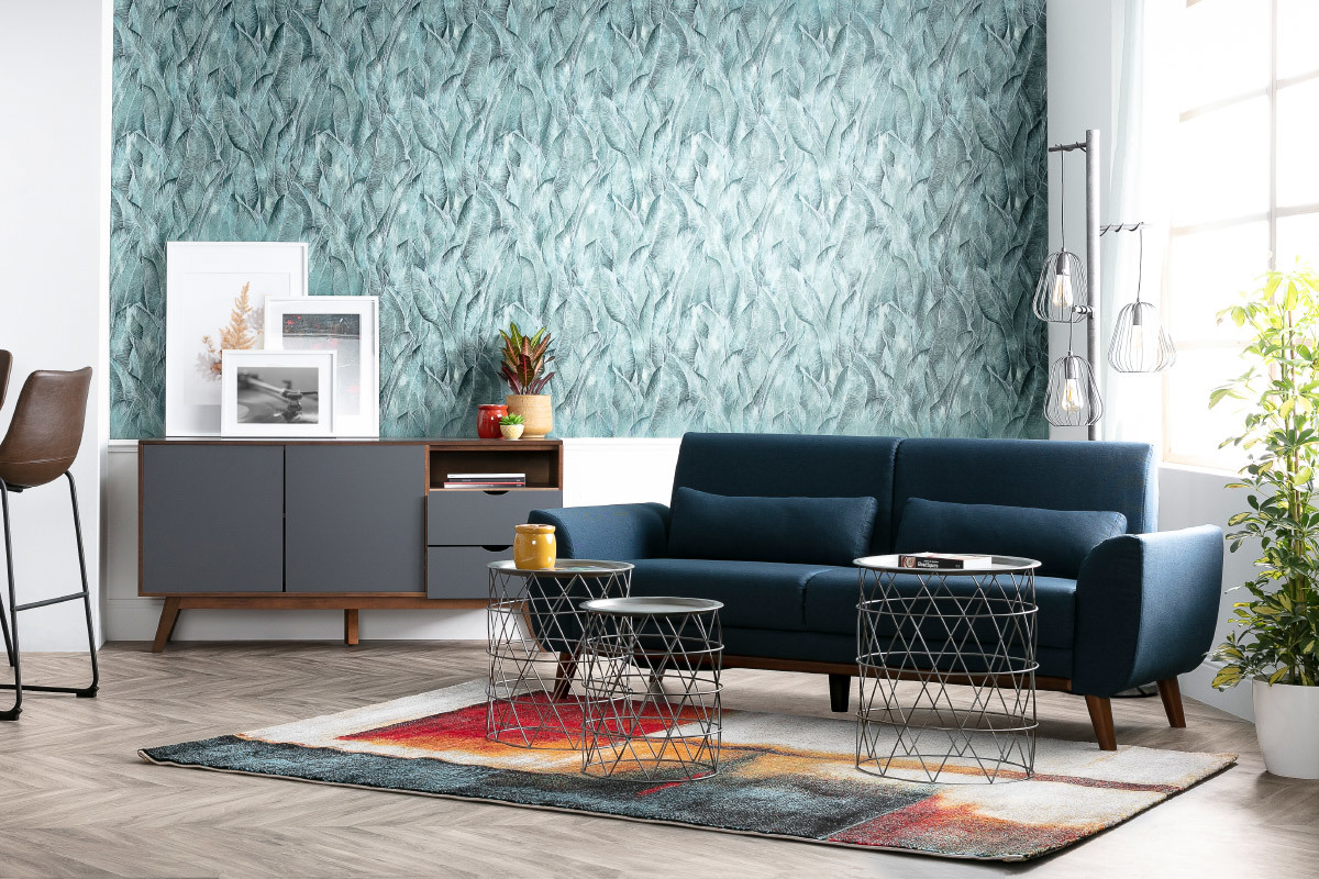 Buffet design gris anthracite et noyer NEELA