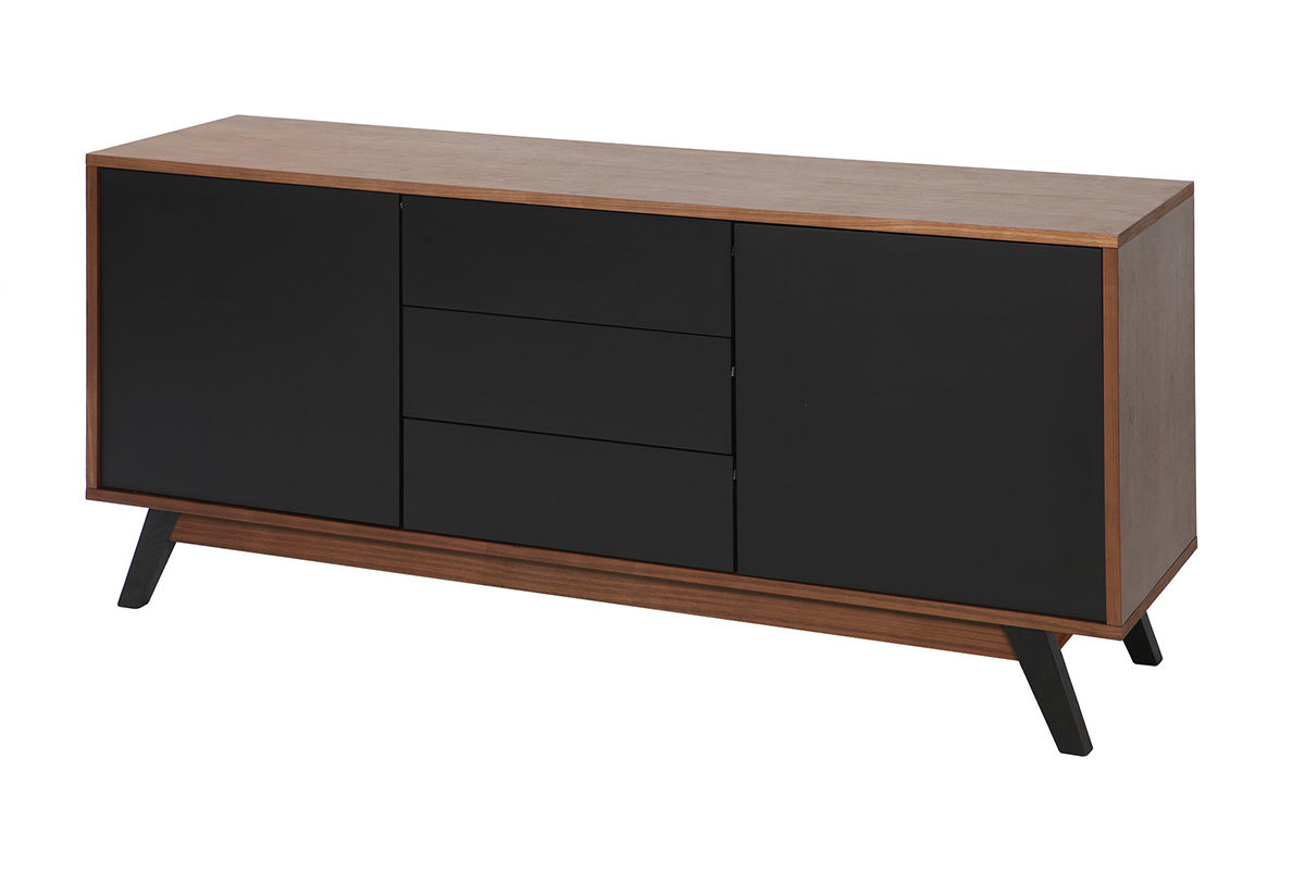 Buffet design noyer et noir mat NORMA