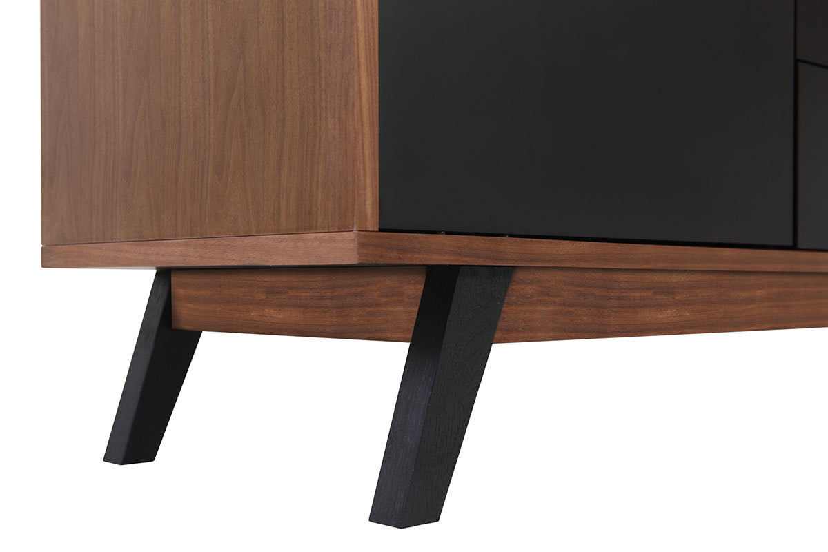 Buffet design noyer et noir mat NORMA