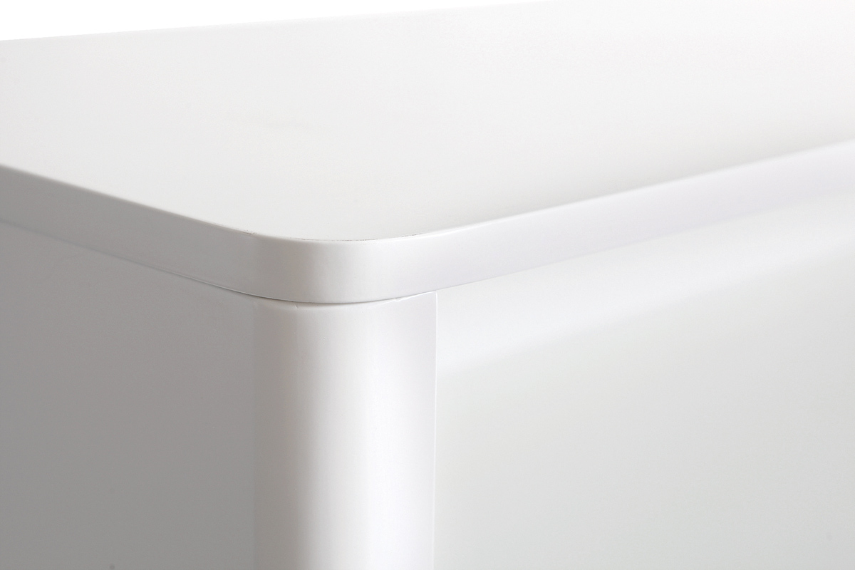 Buffet design scandinave blanc et bois 2 portes L105 cm TOTEM