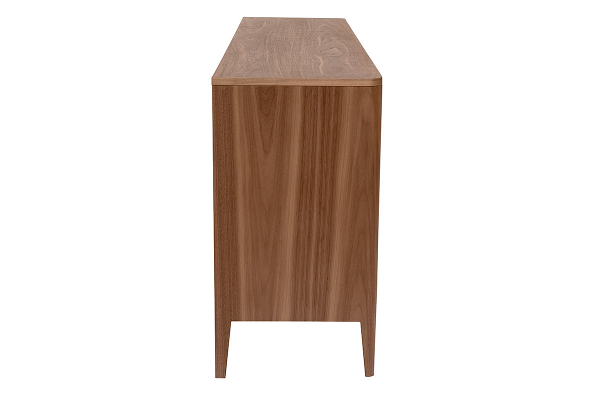 Buffet en bois fonc noyer BENJA, vue de ct.