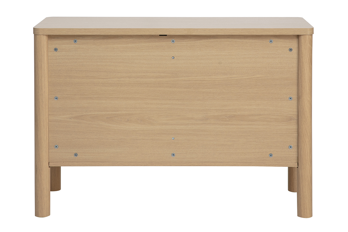 Vue arri�re du buffet IZZIE en bois clair ch�ne, dimensions L110 cm, finition sobre.