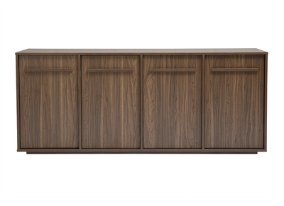 Buffet finition bois fonc&eacute; noyer 4 portes L180 cm LOTHAIRE