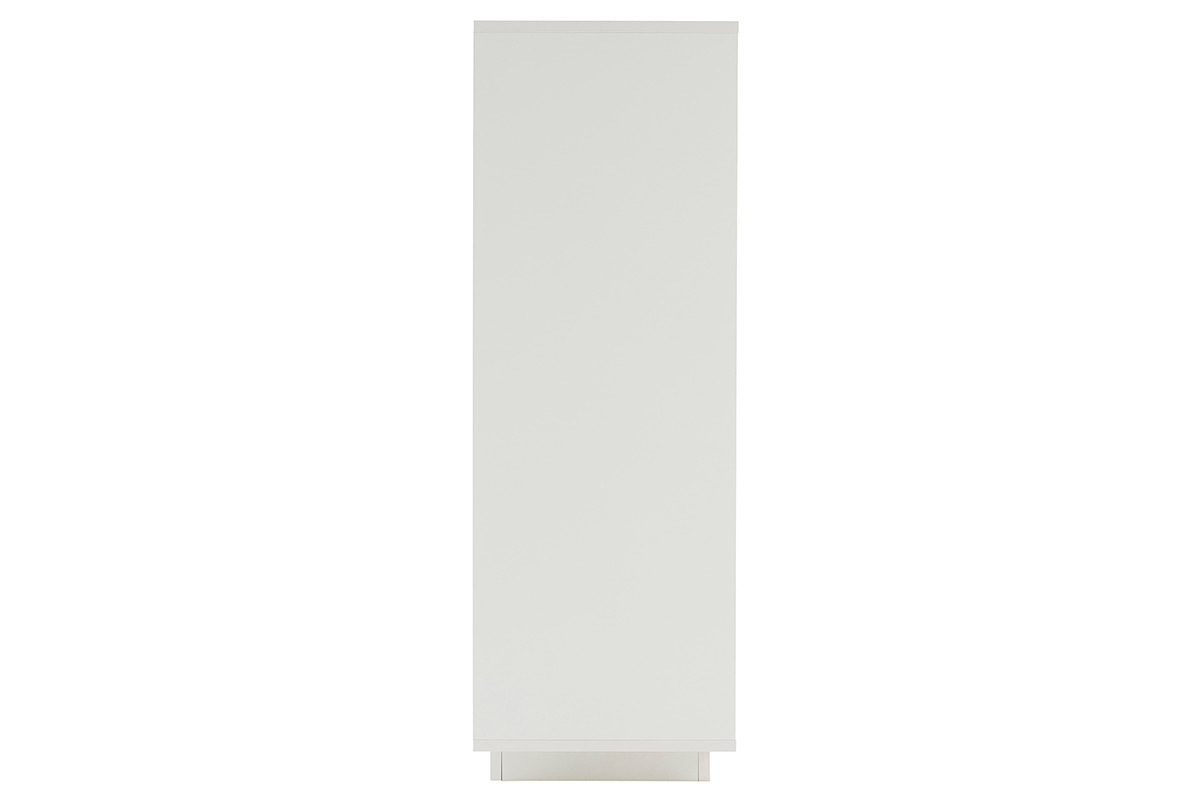 Buffet haut design 4 portes blanc et dcor ciment LAND