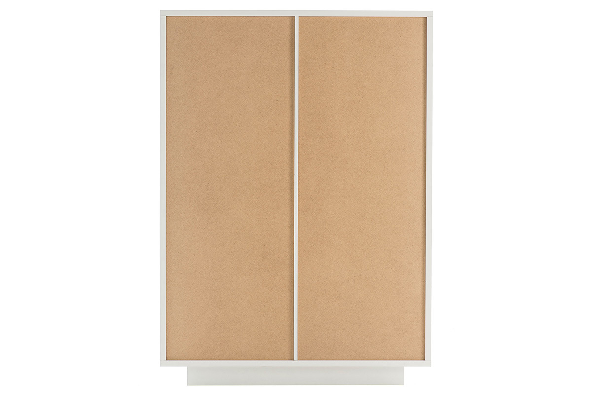 Buffet haut design 4 portes blanc et dcor ciment LAND