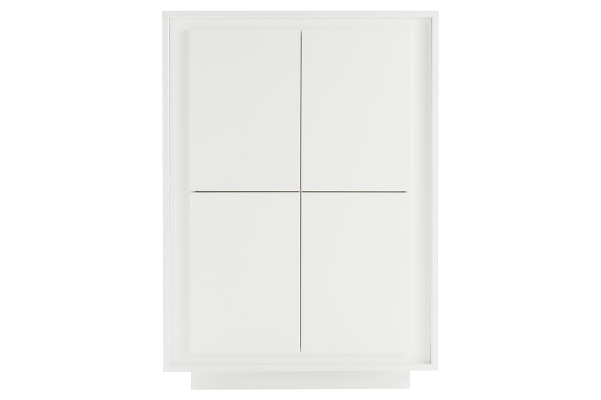 Buffet haut design 4 portes blanc LAND