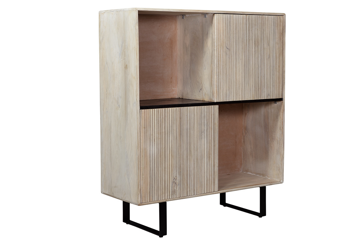 Buffet haut en manguier massif avec portes coulissantes ITER