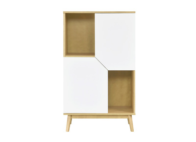 Buffet haut scandinave bois clair et blanc 2 portes L70 cm TALIA