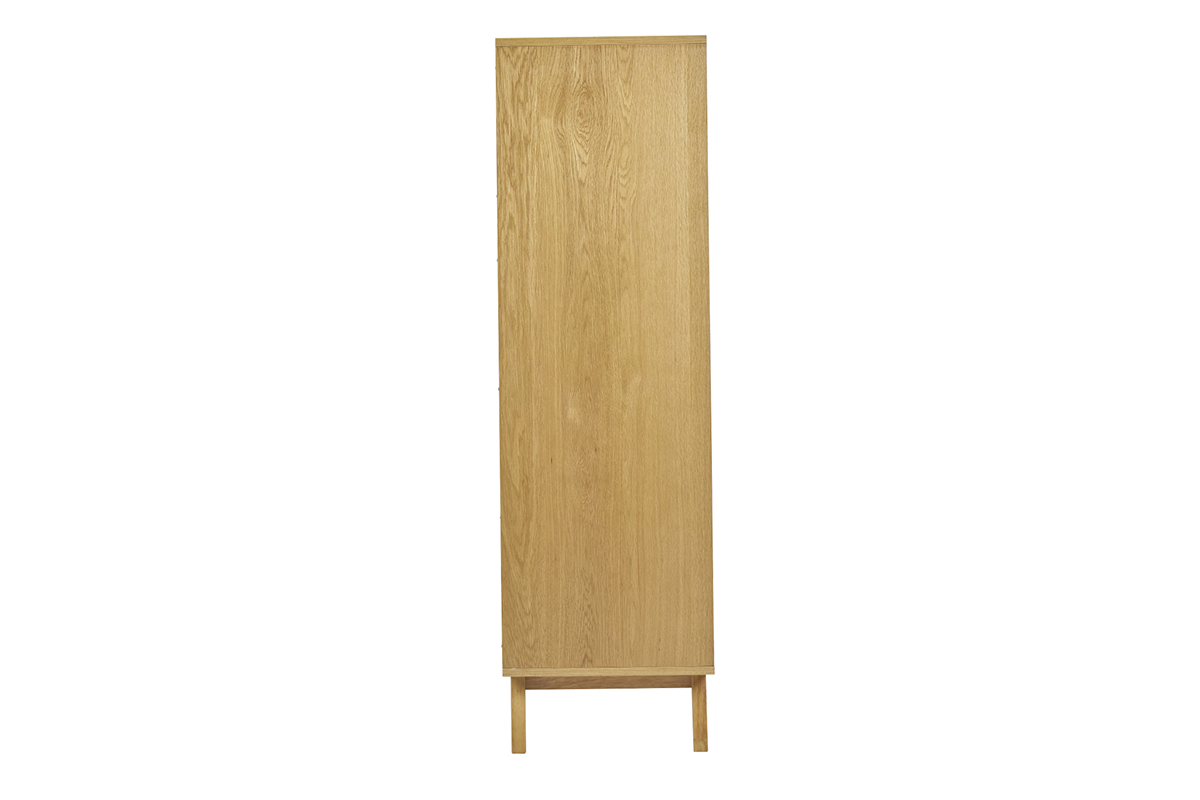 Buffet haut scandinave bois clair hva, design compact et pur, modle LEENA L60 cm.