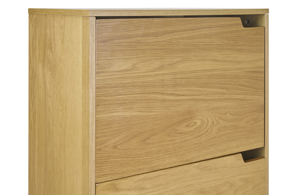 Buffet haut scandinave en bois clair hva LEENA, compact, zoom porte bois