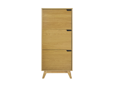Buffet haut scandinave bois clair hévéa L60 cm LEENA