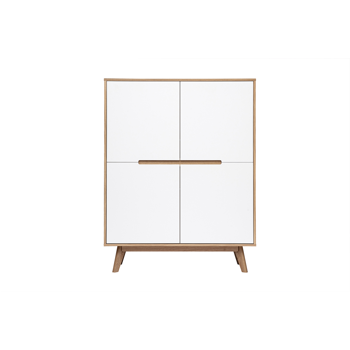 Buffet haut scandinave bois et blanc L110 cm HELIA