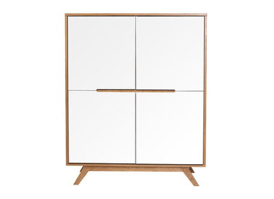 Buffet haut scandinave bois et blanc L110 cm HELIA