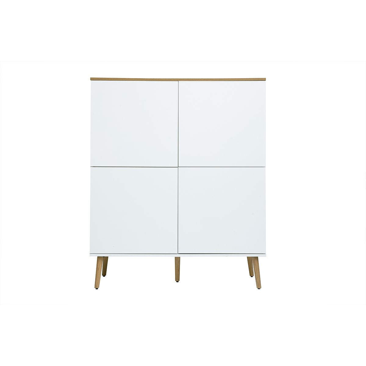 Buffet haut scandinave finition bois clair chêne et blanc L110 cm ANDERS