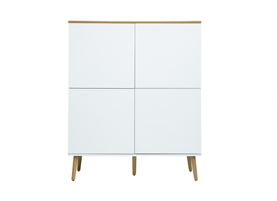 Buffet haut scandinave finition bois clair ch&ecirc;ne et blanc L110 cm ANDERS