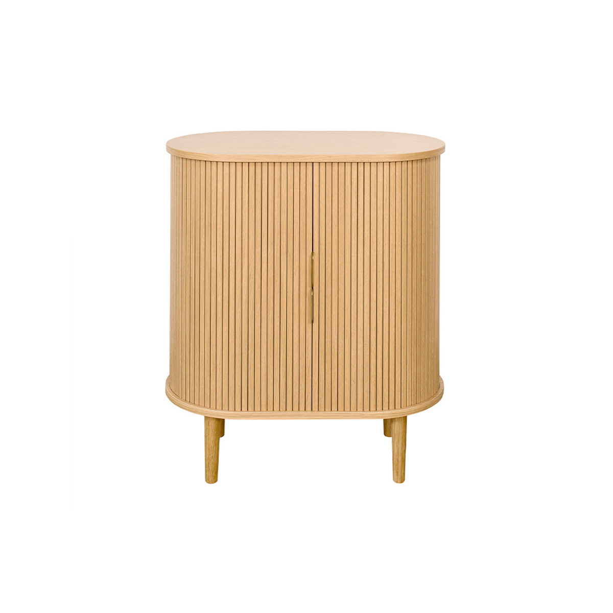 Buffet haut vintage avec portes coulissantes bois clair chêne L70 cm EPIC