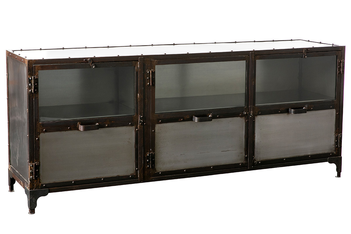 Buffet mtal industriel 3 portes L180 cm FACTORY