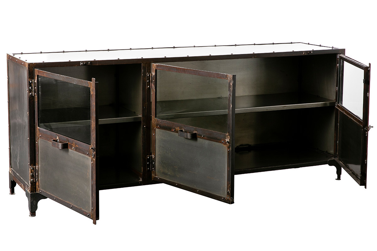 Buffet mtal industriel 3 portes L180 cm FACTORY
