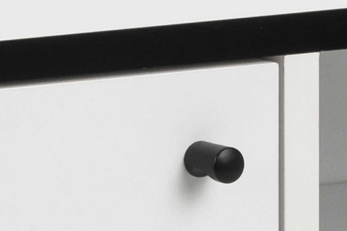 Buffet moderne noir et blanc mat L124 cm MIKKA