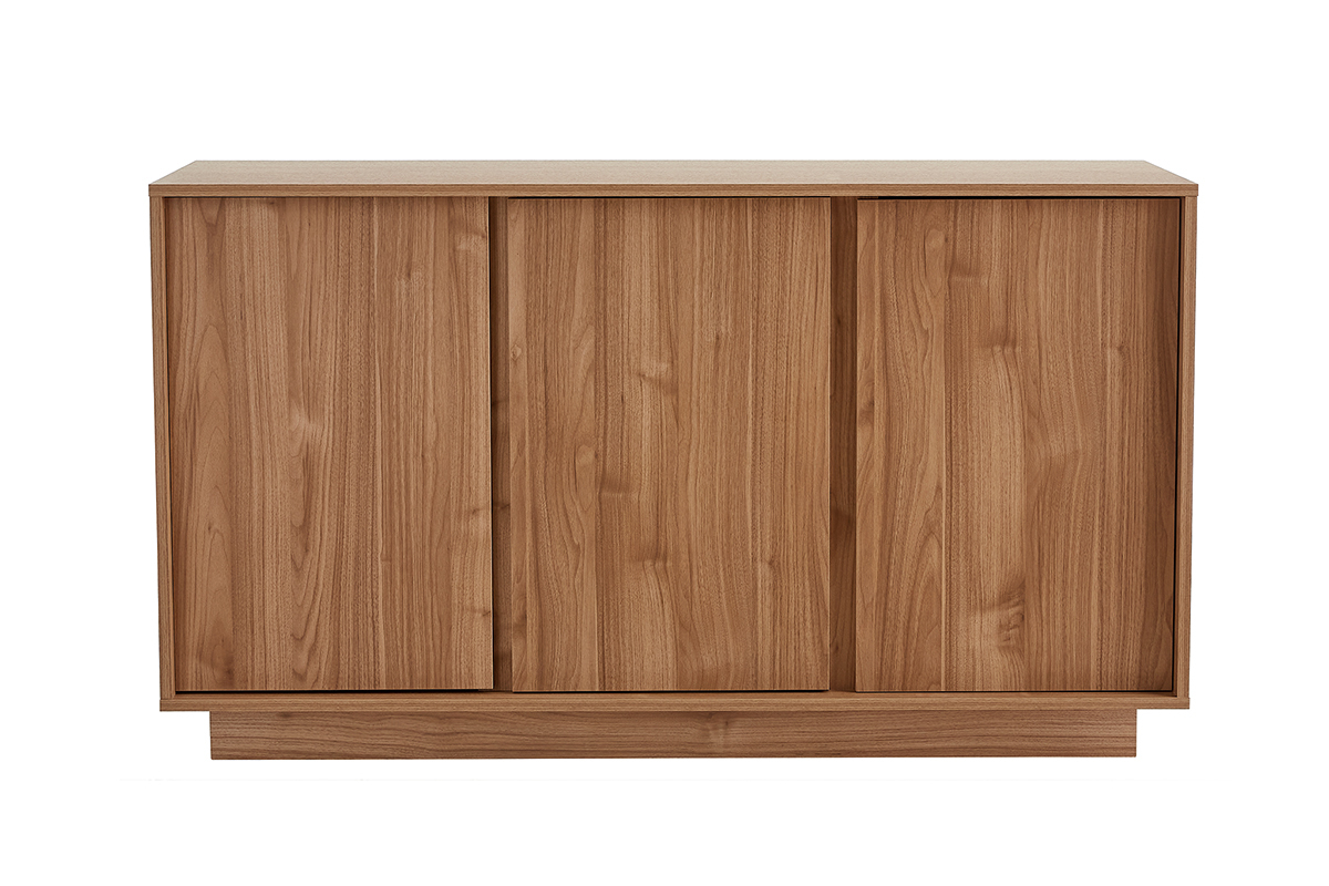 Buffet scandinave 3 portes finition bois chne L138 cm COMO