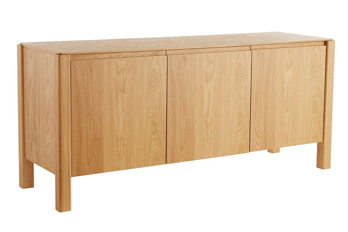 Buffet scandinave en bois clair ch�ne 3 portes L166 cm AGALI