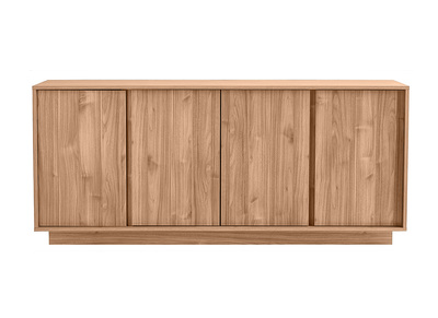 Buffet scandinave finition bois chêne 4 portes L180 cm COMO