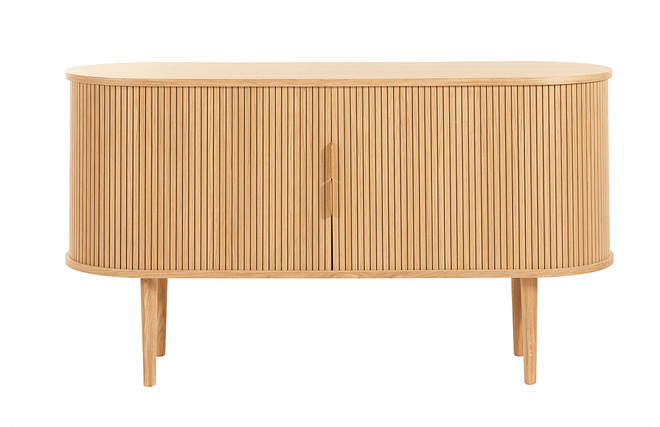 Buffet Vintage Portes Coulissantes Tapisserie - Reconditionné - 140x106x50 Cm