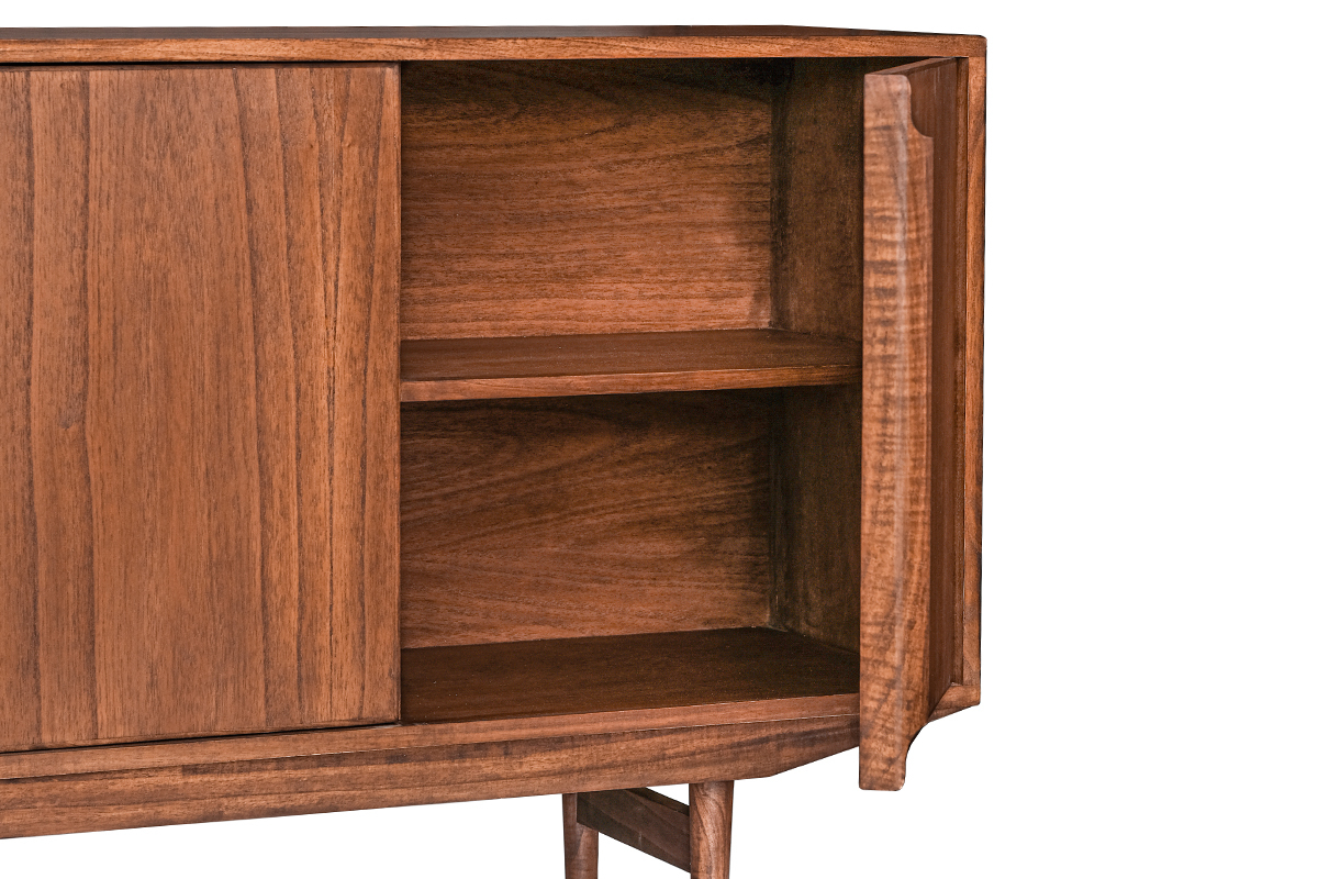 Buffet vintage en bois fonc� 3 portes L160 cm SEVEN