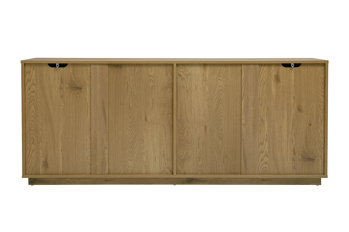Buffet vintage en bois ch�ne, 4 portes, vue de dos, L180 cm, design �pur� et chaleureux.