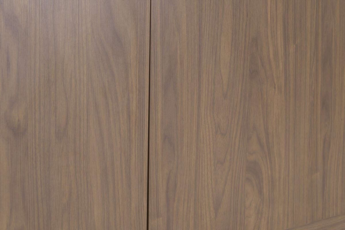 Buffet vintage finition bois fonc noyer 4 portes L180 cm SANAA