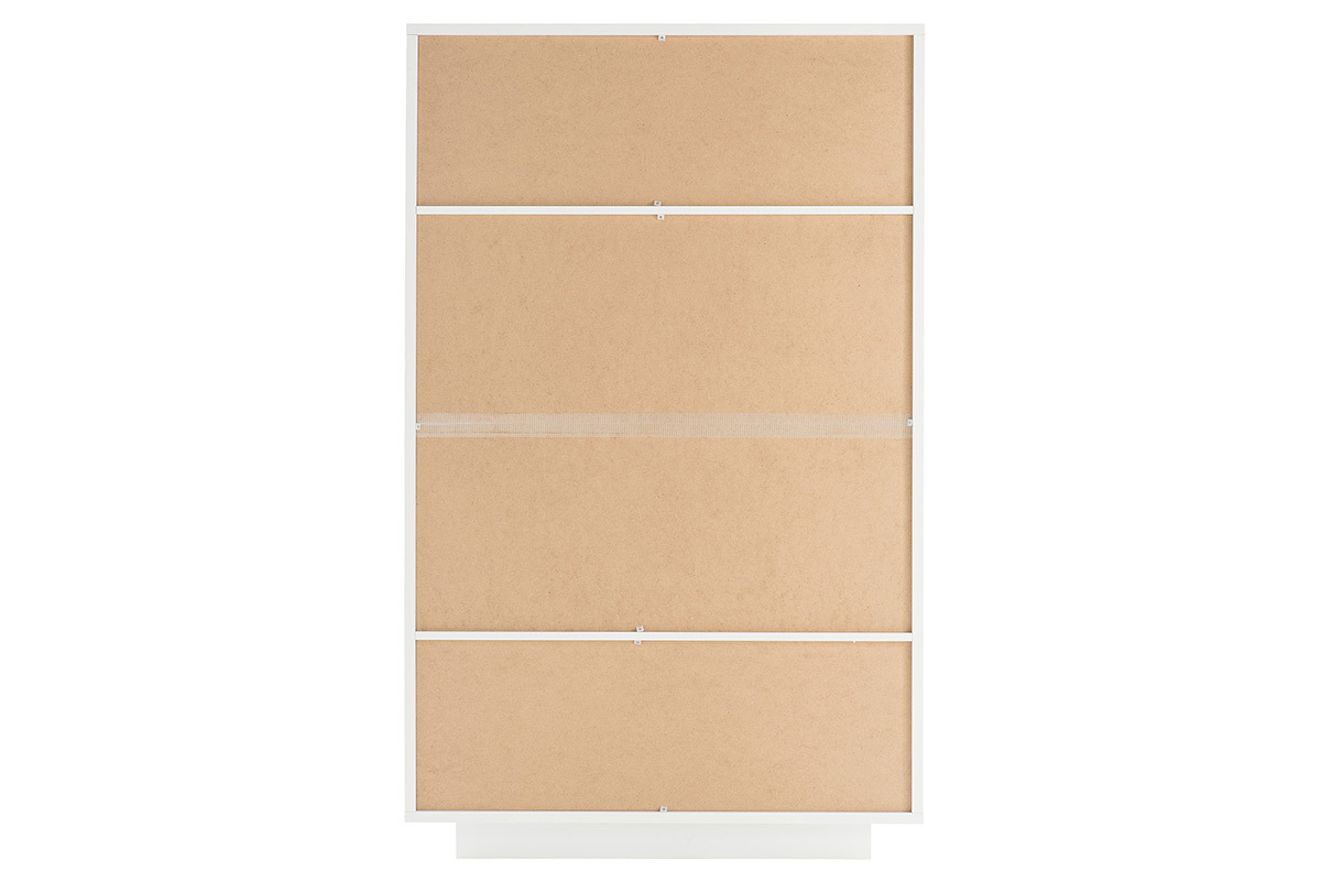 Buffet vitr design blanc et dcor bois fonc LAND