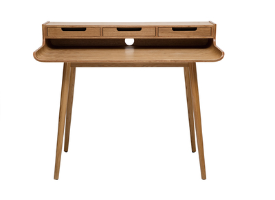 Bureau avec rangements scandinave bois clair L110 cm OPUS
