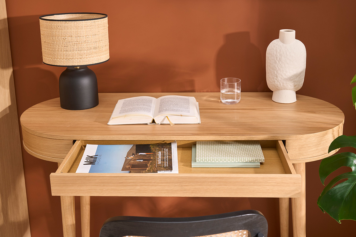 Bureau avec tiroir en bois clair L120 cm JUDITH