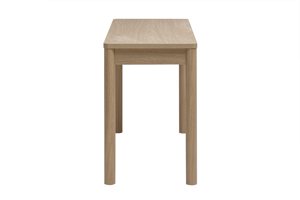 Bureau avec tiroir finition bois clair ch�ne, vue de profil, dimensions L120 cm.