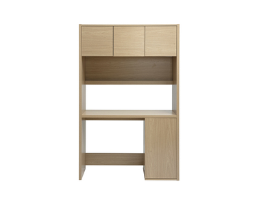 Bureau bibliothèque avec rangements finition bois clair chêne L115 cm WISSEM