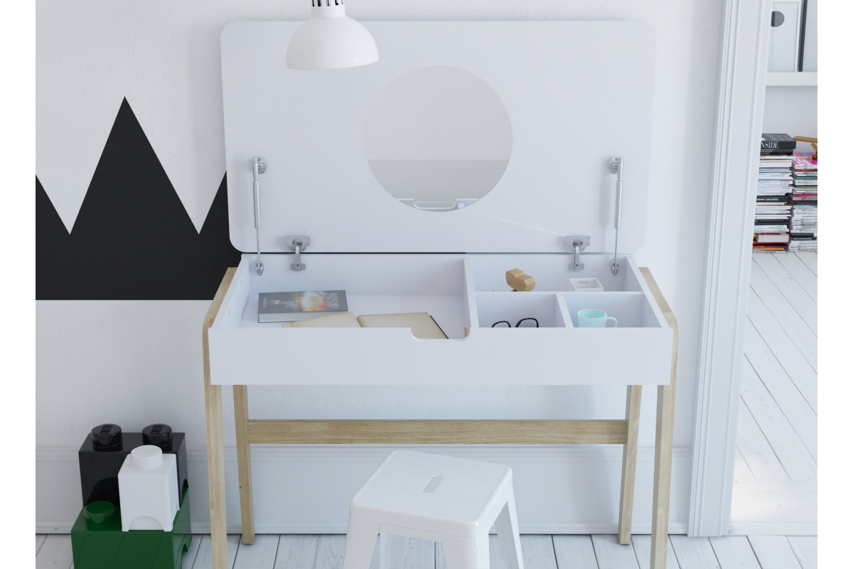 Bureau - Coiffeuse enfant scandinave avec miroir CLASS