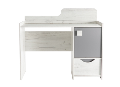Bureau design avec rangements fr&ecirc;ne blanc et gris TOM