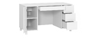 Bureau design blanc avec caisson et tiroirs L140 cm GALLO