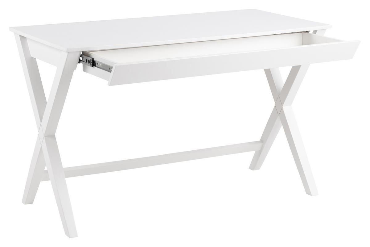 Bureau design blanc avec tiroir L120 cm VICE