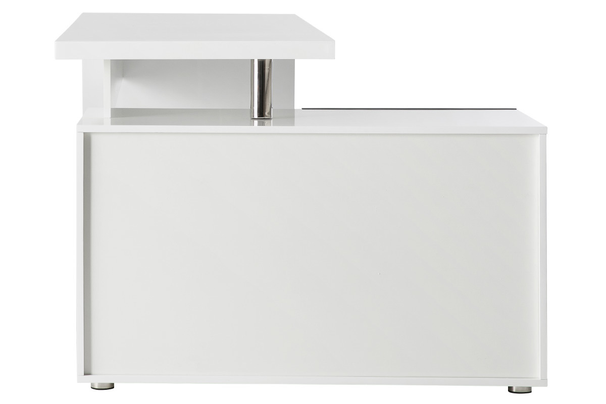 Bureau design blanc et noir laqu rangements  gauche MAXI