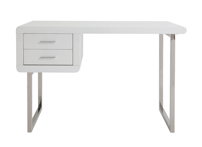 Bureau design blanc laqu&eacute; ROXI