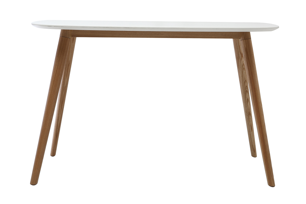 Bureau design bois et blanc L120 cm SWIFT