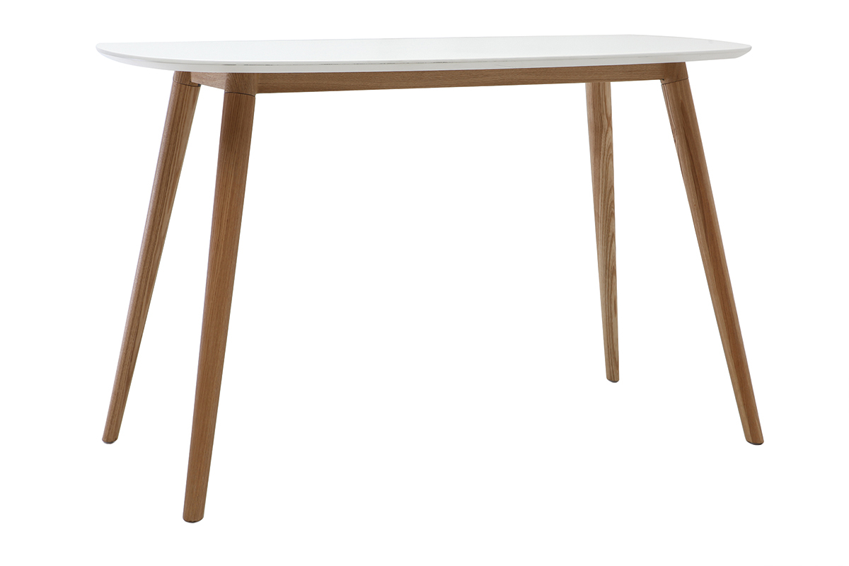 Bureau design bois et blanc L120 cm SWIFT