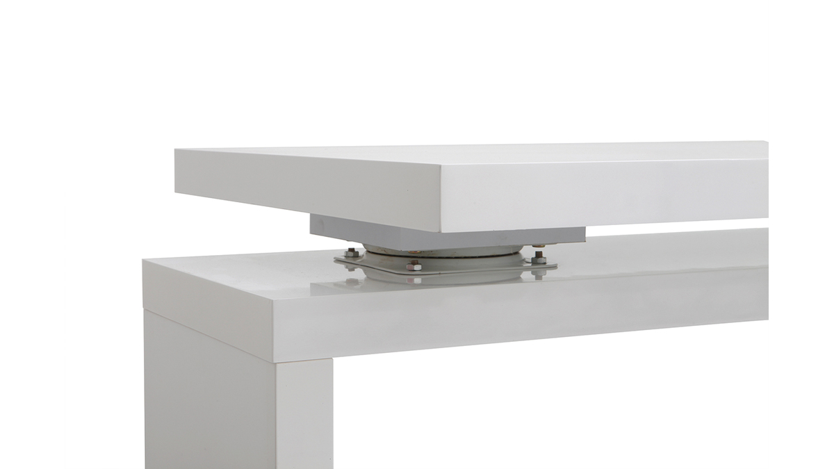 Bureau design modulable avec rangement 2 tiroirs amovible blanc laqué MAX
