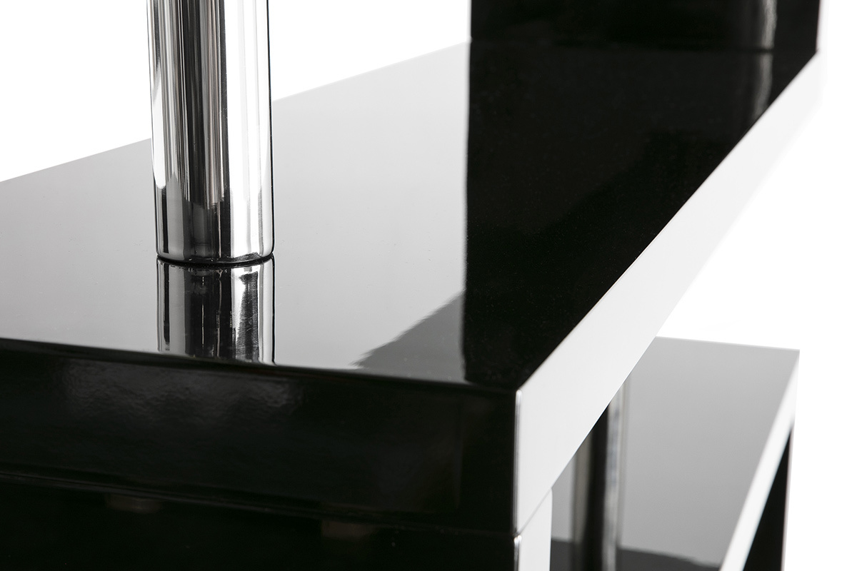 Bureau design modulable noir laqu brillant T-MAX