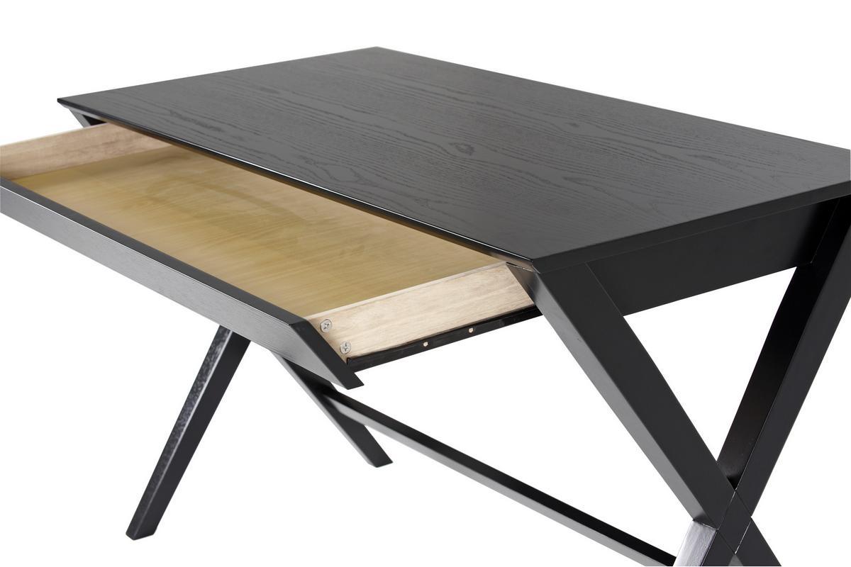 Bureau design noir avec tiroir L120 cm VICE
